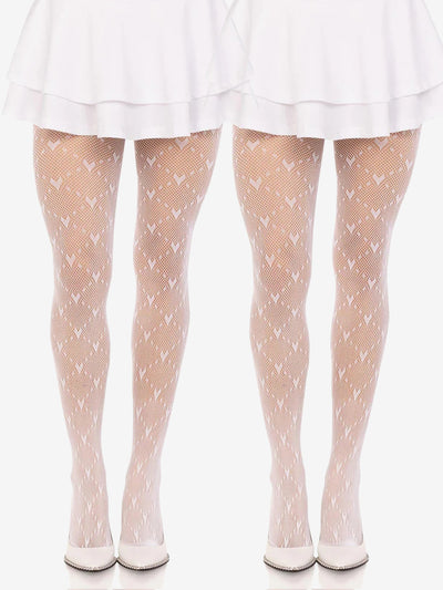 2 Pairs Heart Pattern Stockings Pantyhose