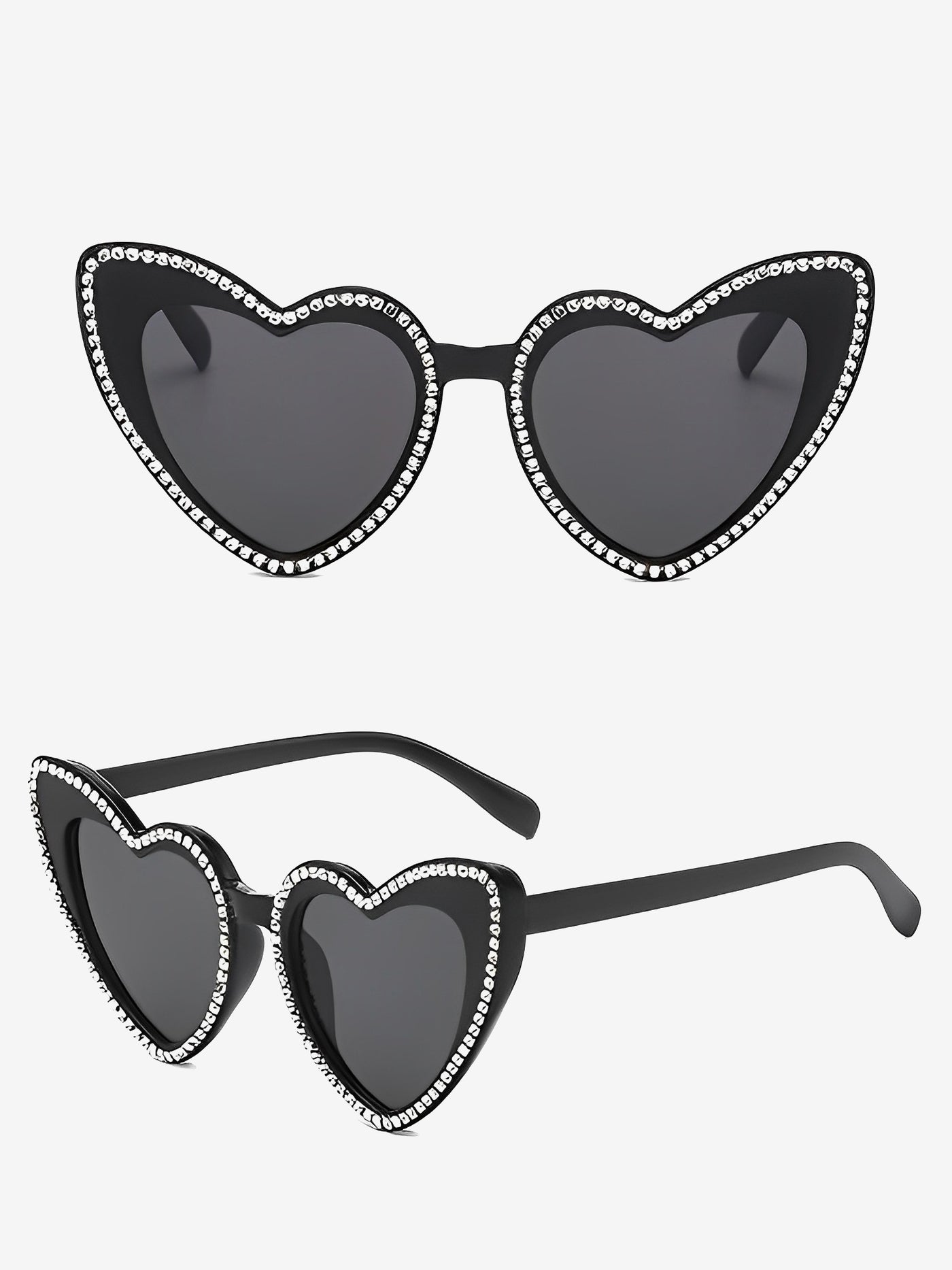 Allegra K Vintage Heart Shape Frame Rhinestone Sunglasses