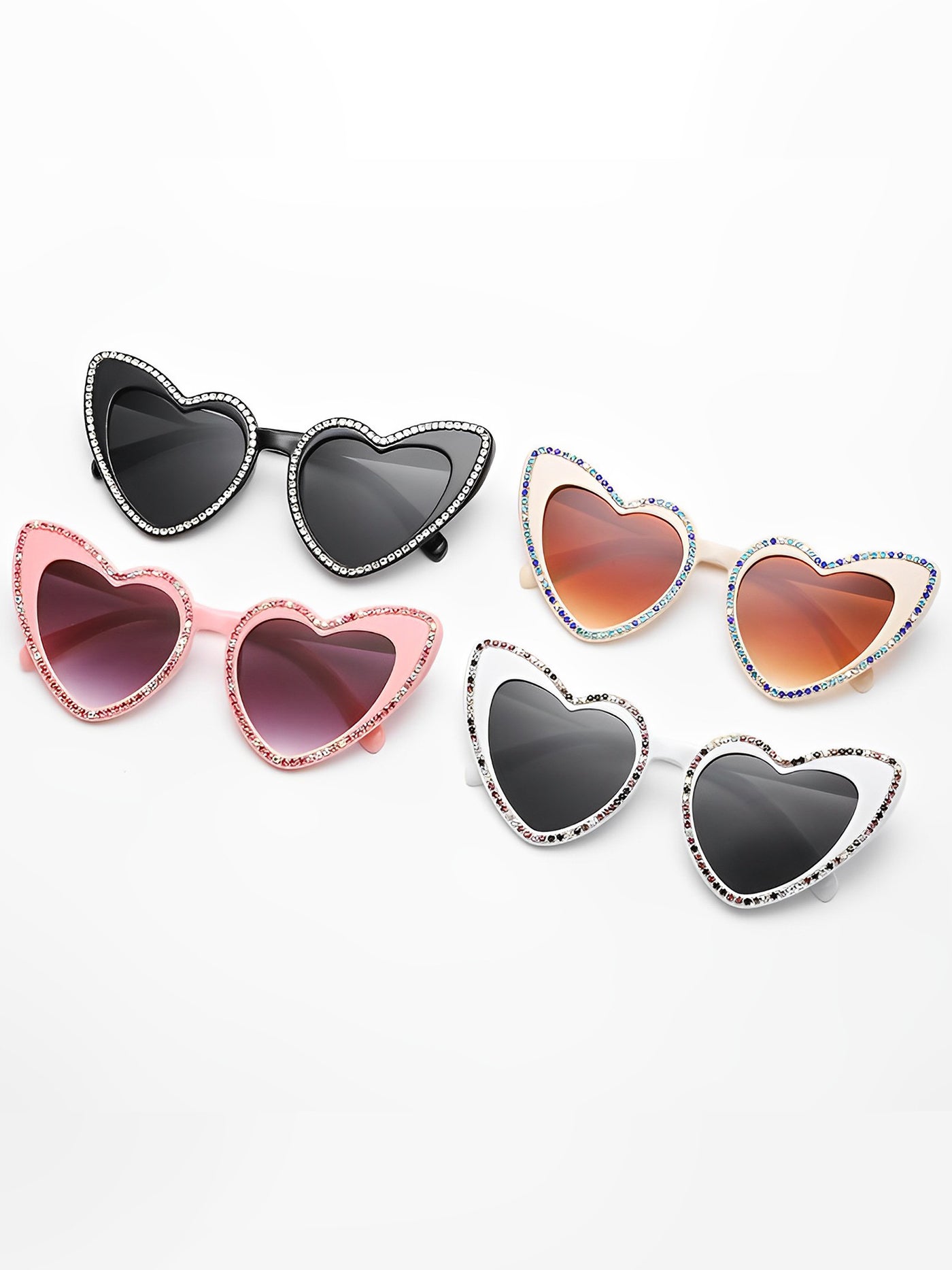 Allegra K Vintage Heart Shape Frame Rhinestone Sunglasses