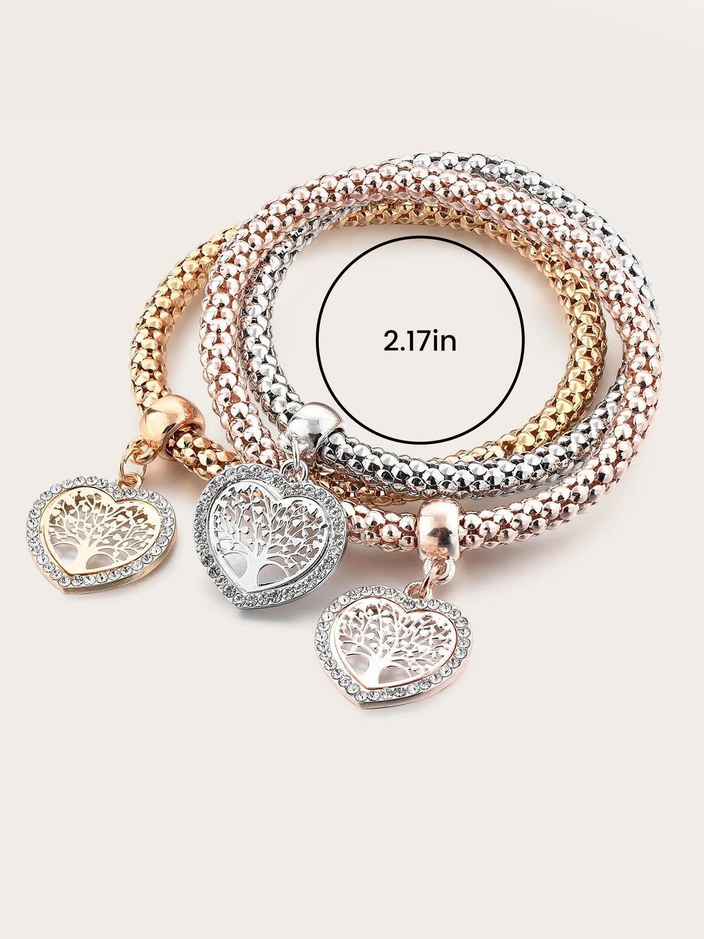 Allegra K 3 Packs Corn Chain Alloy Pendant Bracelet Set