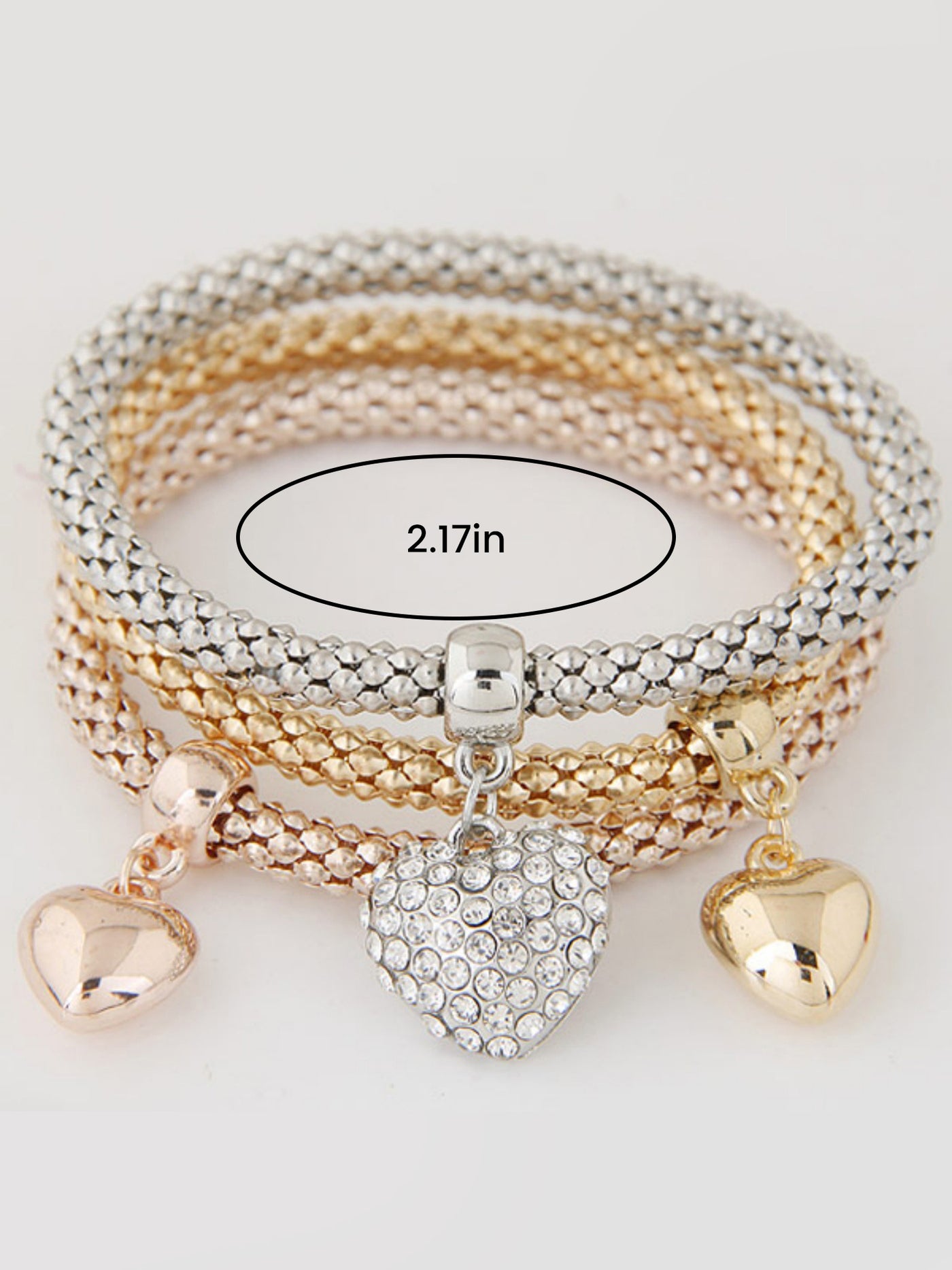 Allegra K 3 Packs Corn Chain Alloy Pendant Bracelet Set