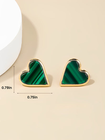 4 Pairs Simple Alloy Heart Shape Earrings Set