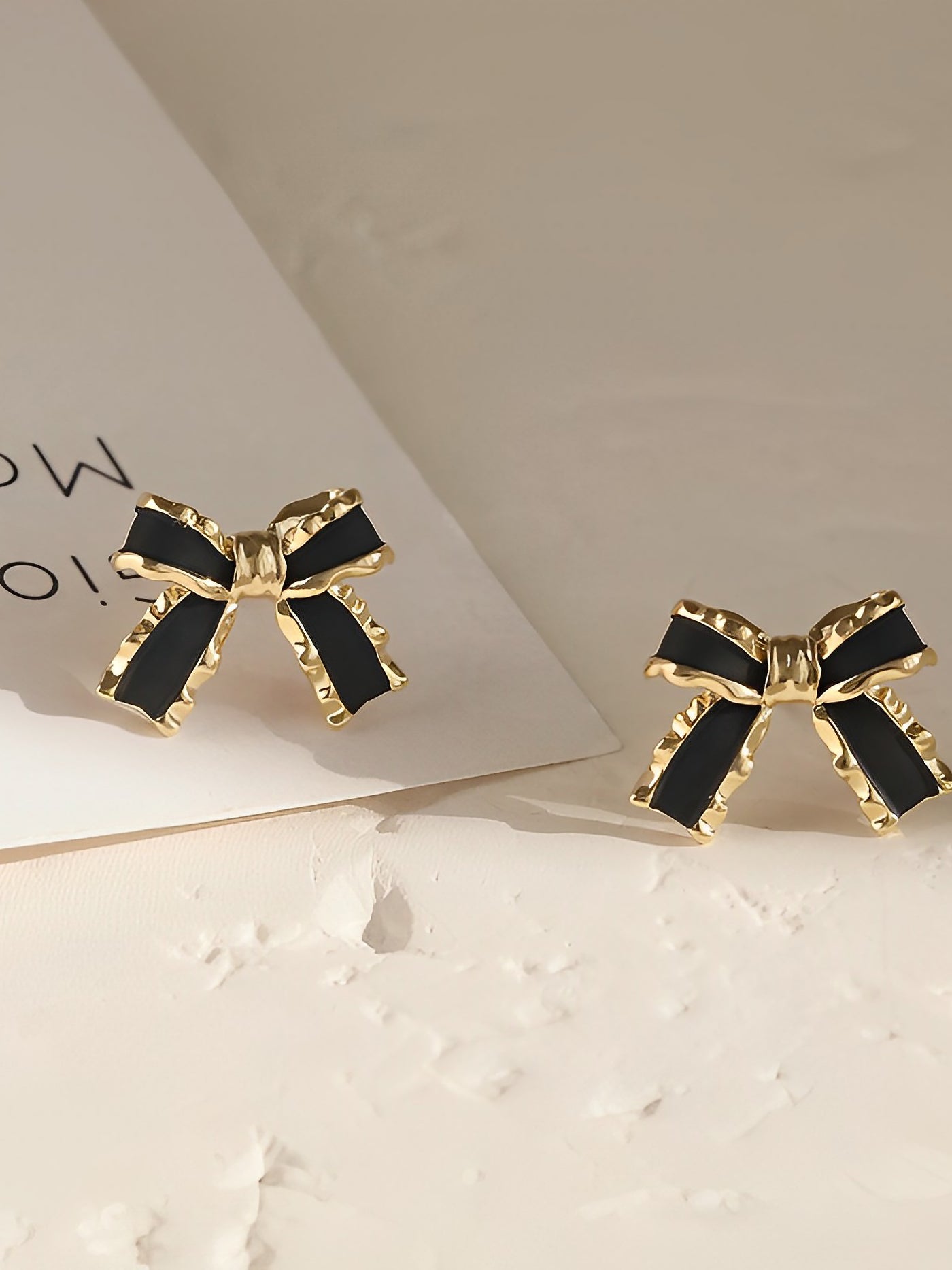 Allegra K 1 Pair Alloy Bow Shape Stud Earrings