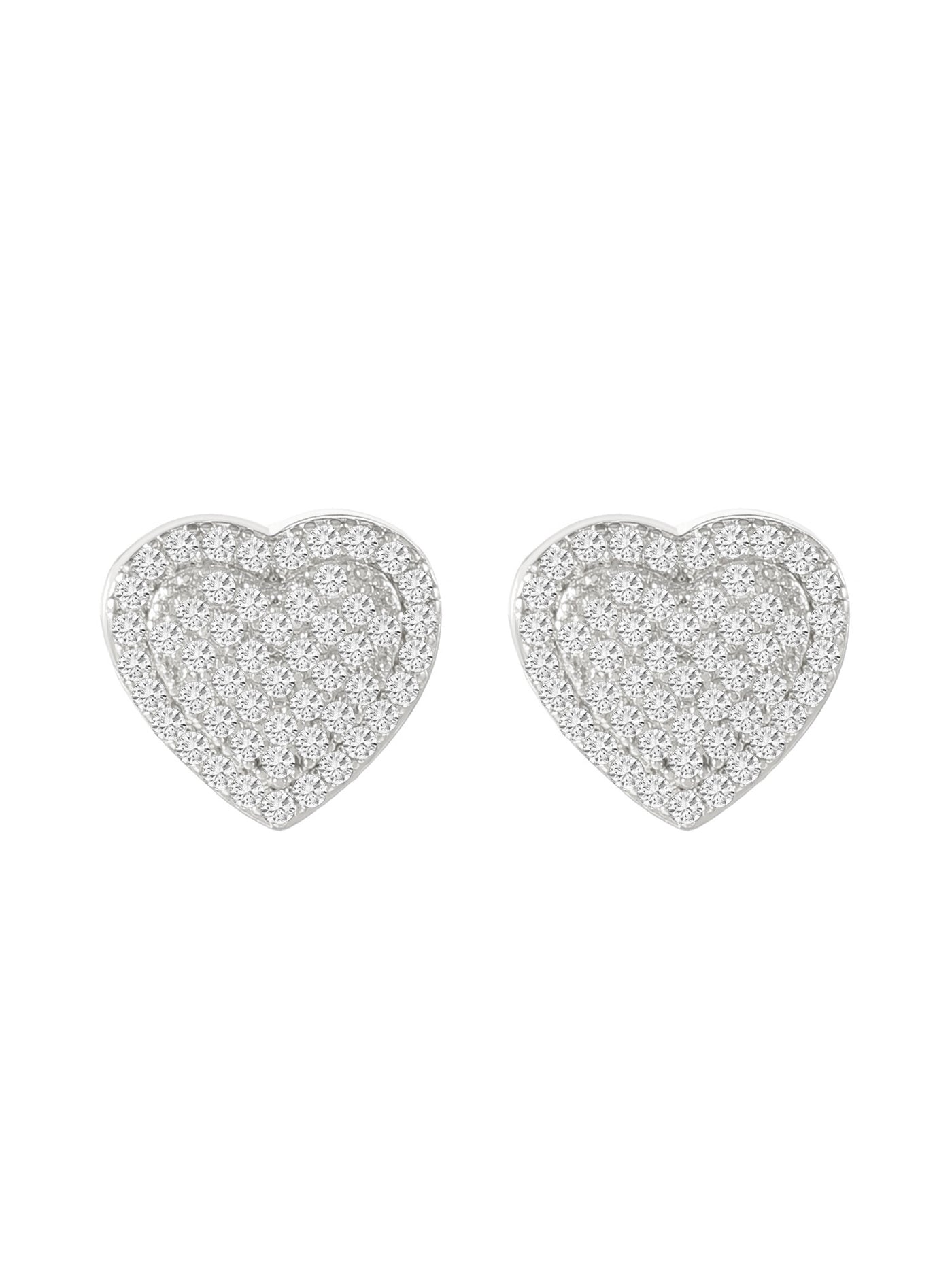 Allegra K 1 Pair Faux Rhinestone Heart Shape Earrings