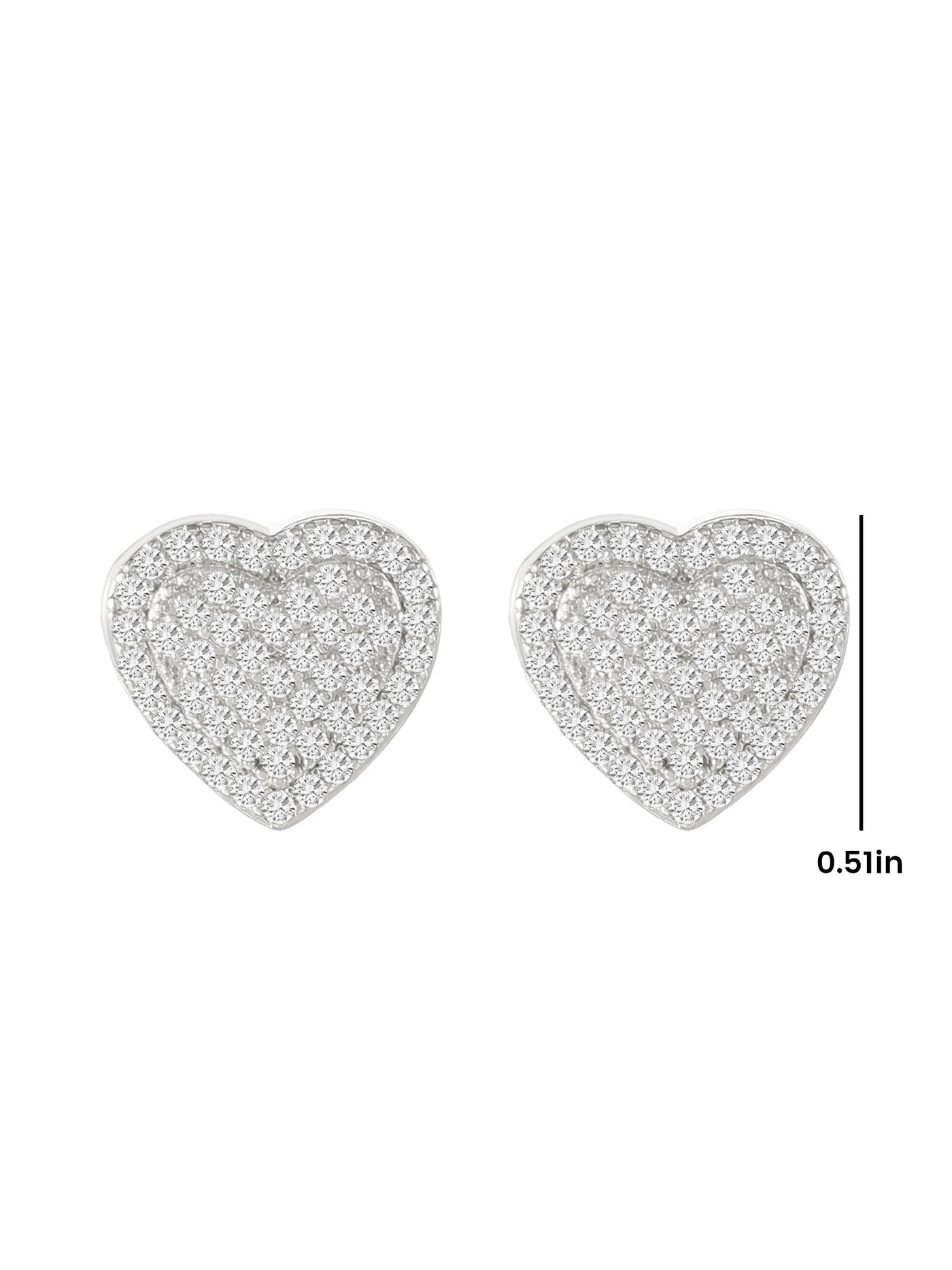 Allegra K 1 Pair Faux Rhinestone Heart Shape Earrings