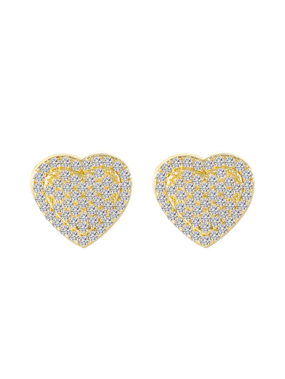 1 Pair Faux Rhinestone Heart Shape Earrings