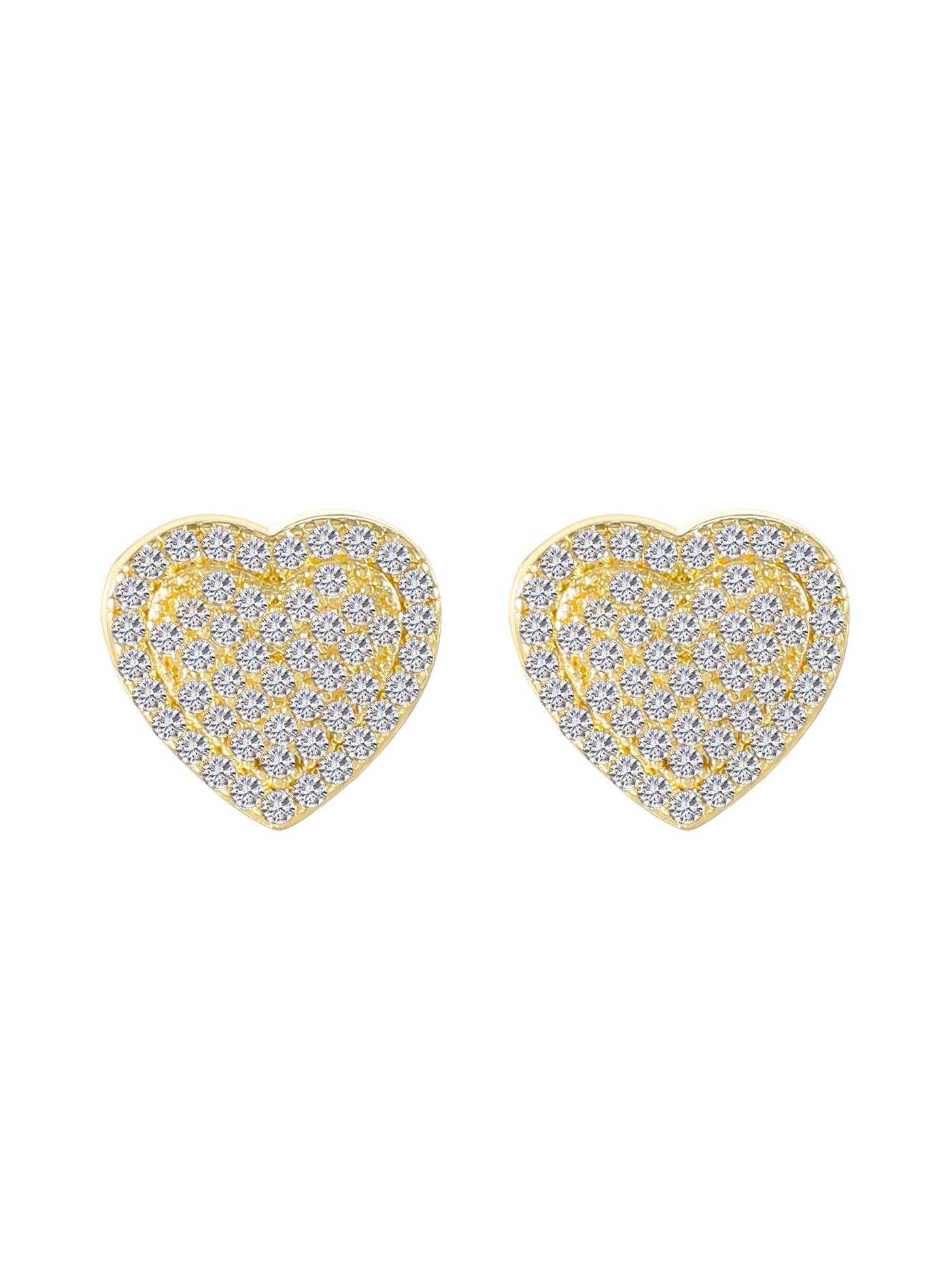 Allegra K 1 Pair Faux Rhinestone Heart Shape Earrings