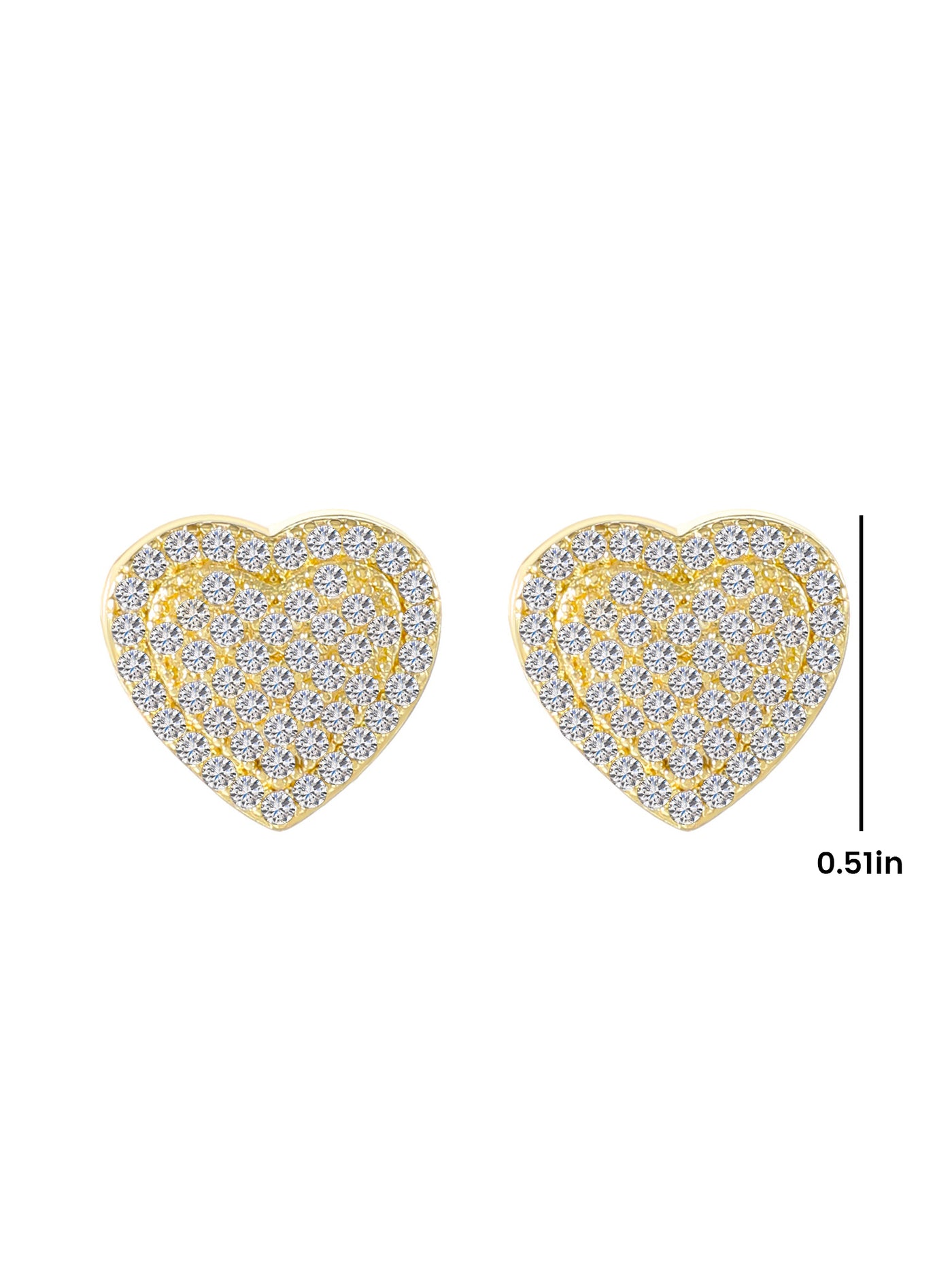 Allegra K 1 Pair Faux Rhinestone Heart Shape Earrings