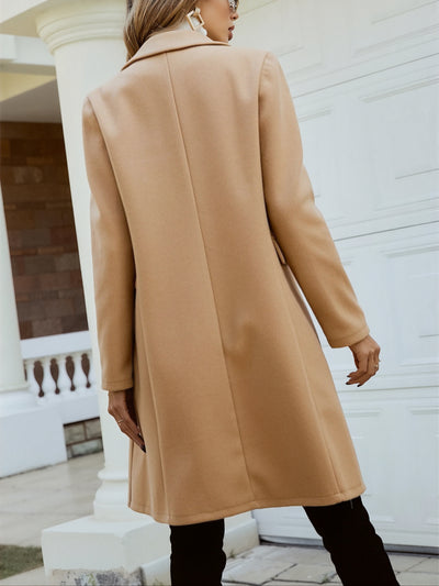 Women's Solid Color Button Mid-length Coat