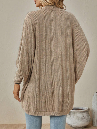 Bat Sleeve Loose Knitted Solid Color Cardigan