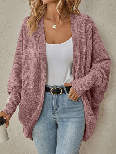 Women's Fashion Bat Sleeve Cardigan Loose Knitted Jacket