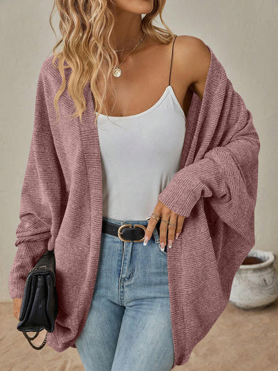 Women's Fashion Bat Sleeve Cardigan Loose Knitted Jacket