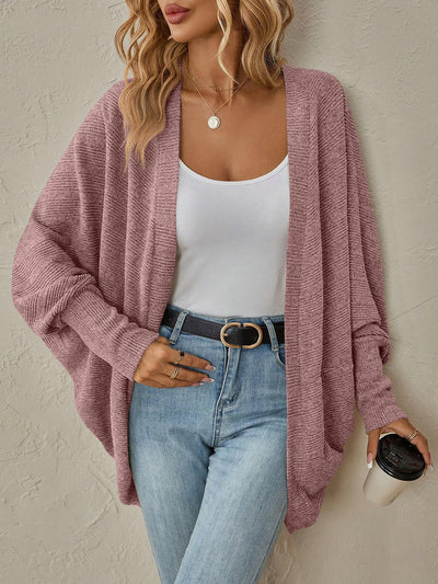 Women's Fashion Bat Sleeve Cardigan Loose Knitted Jacket