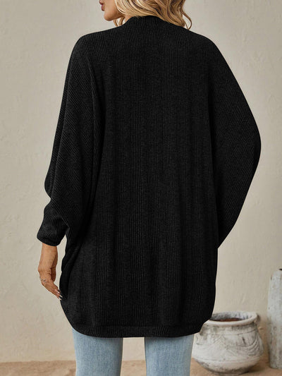 Bat Sleeve Loose Knitted Solid Color Cardigan